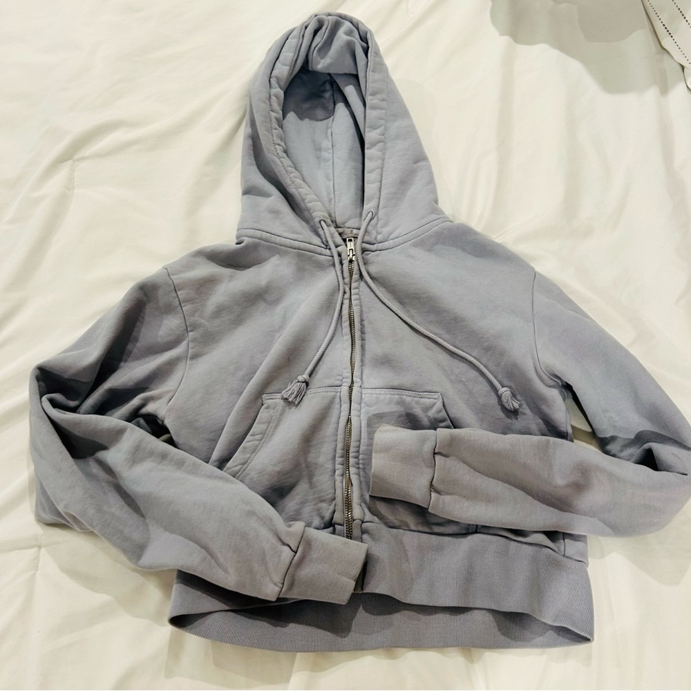 Brandy Melville jgalt periwinkle cropped hoodie